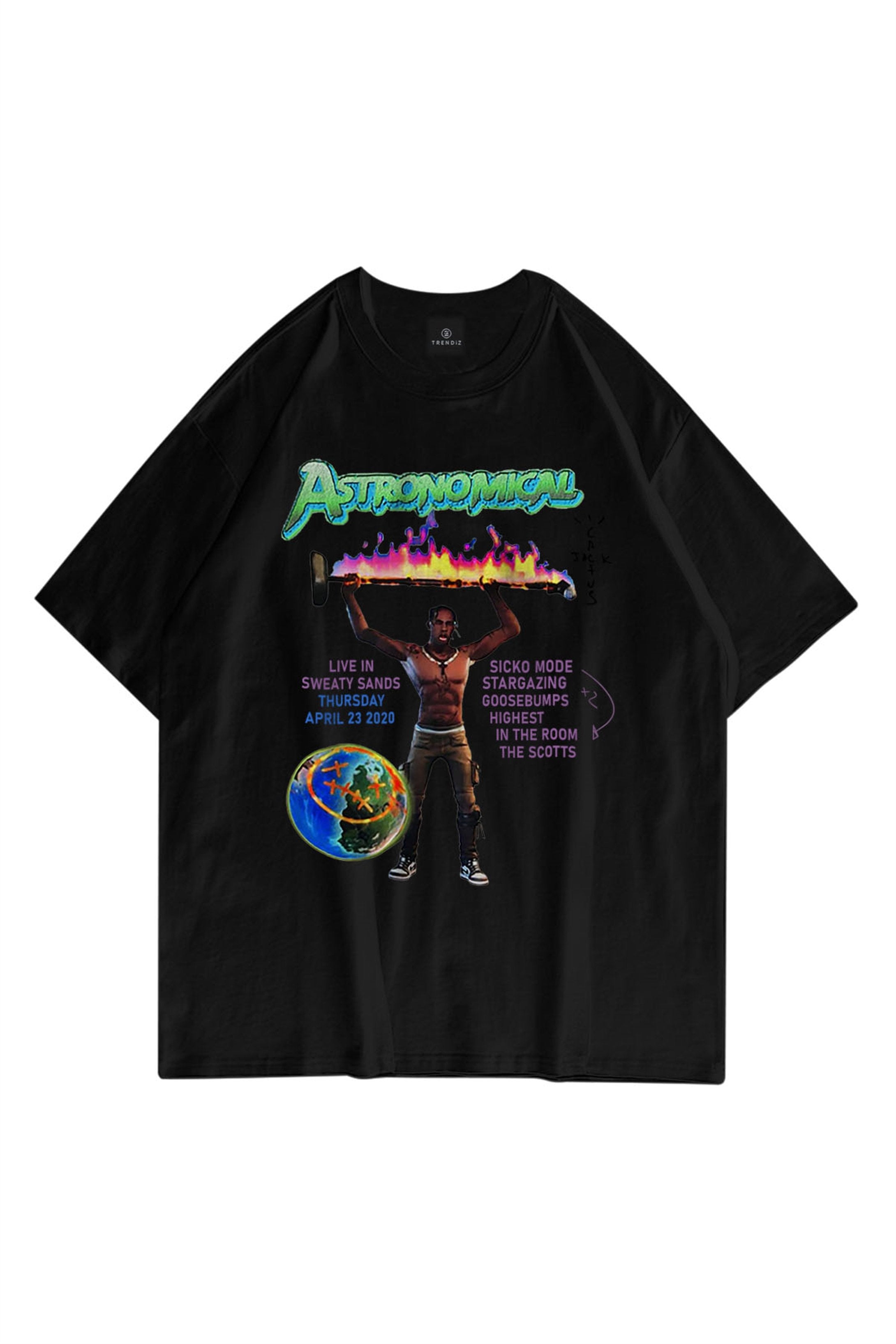 Unisex Astronomical 2020 Siyah Tshirt