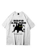 Unisex Befearless Cat Beyaz Tshirt