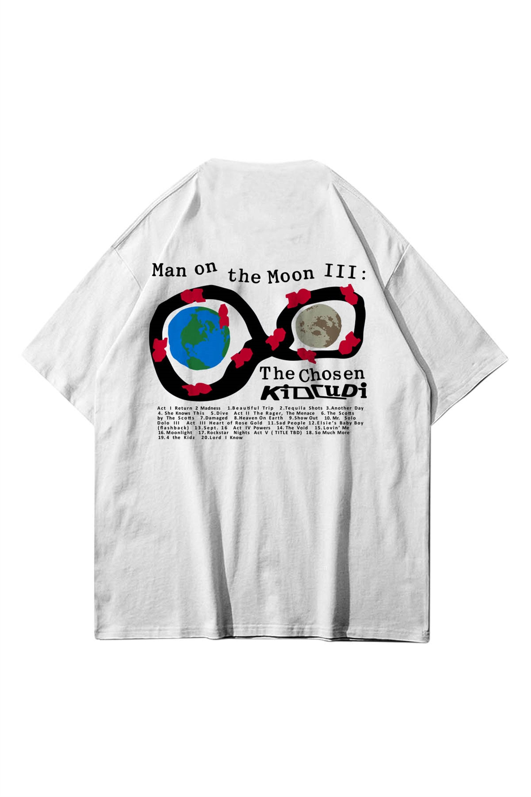 Unisex Kid Cudi Man of the Moon 3 Beyaz Tshirt