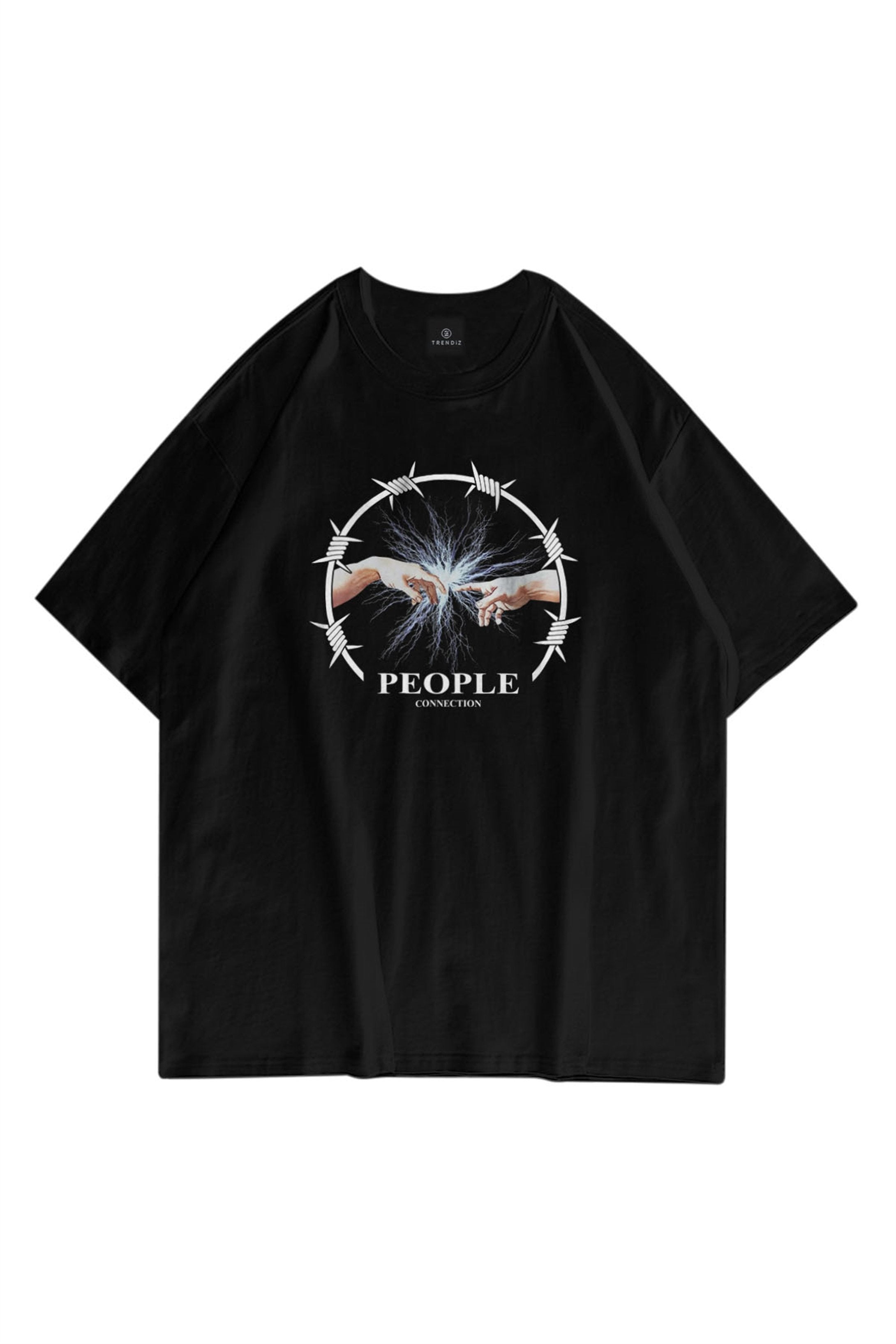 Unisex People Connection Siyah Tshirt