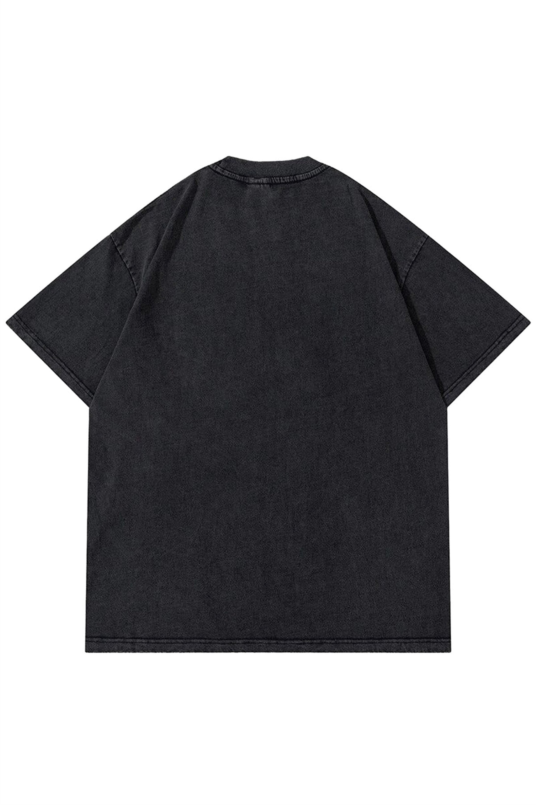 Unisex Thermal Skull Yıkamalı Antrasit Tshirt