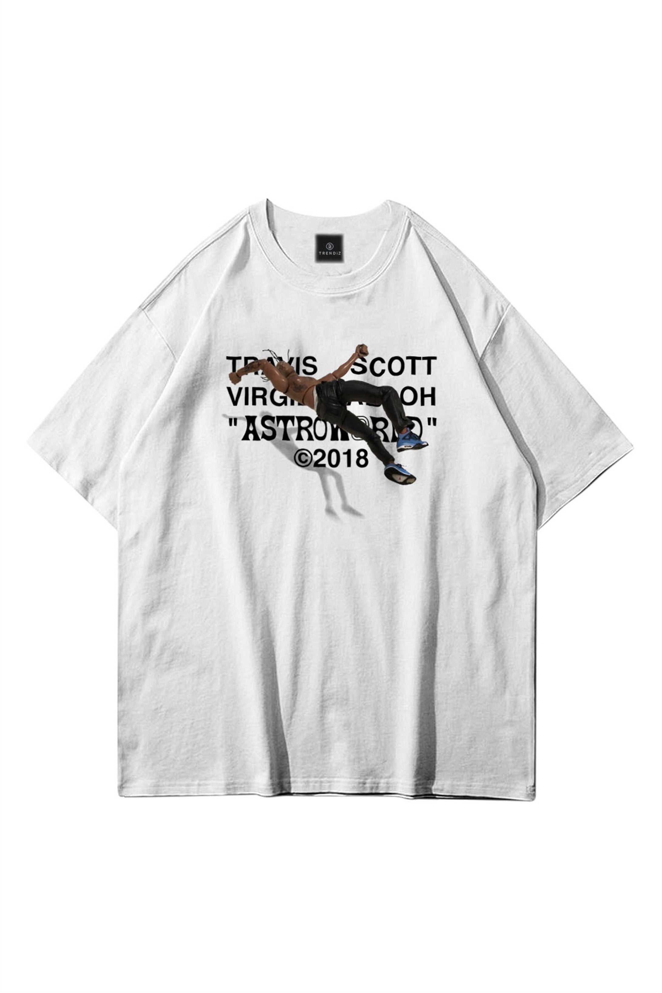 Unisex Travis Scott Astroworld 2018 Beyaz Tshirt